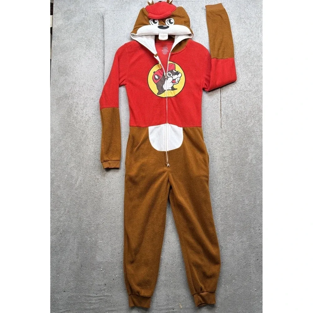 Buc-ee's Hooded‎ One Piece Pajamas Youth XS Beaver Sleeper